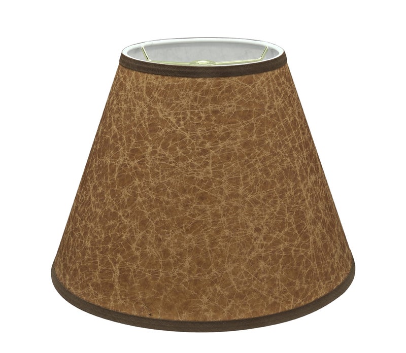 Aspen Creative 32622 Transitional Empire Shape Spider Construction Lamp Shade in Cider Brown, 6" Top x 12" Bottom x 9" Slant Height - Image 1